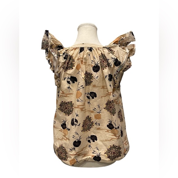Ulla Johnson Ruffle-Sleeve Floral Elia Top Sz:0 - Picture 8 of 12